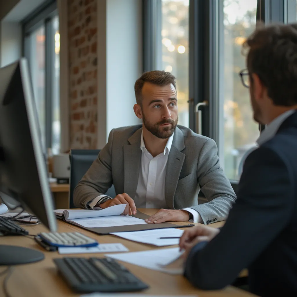 Consultor trabajando con cliente